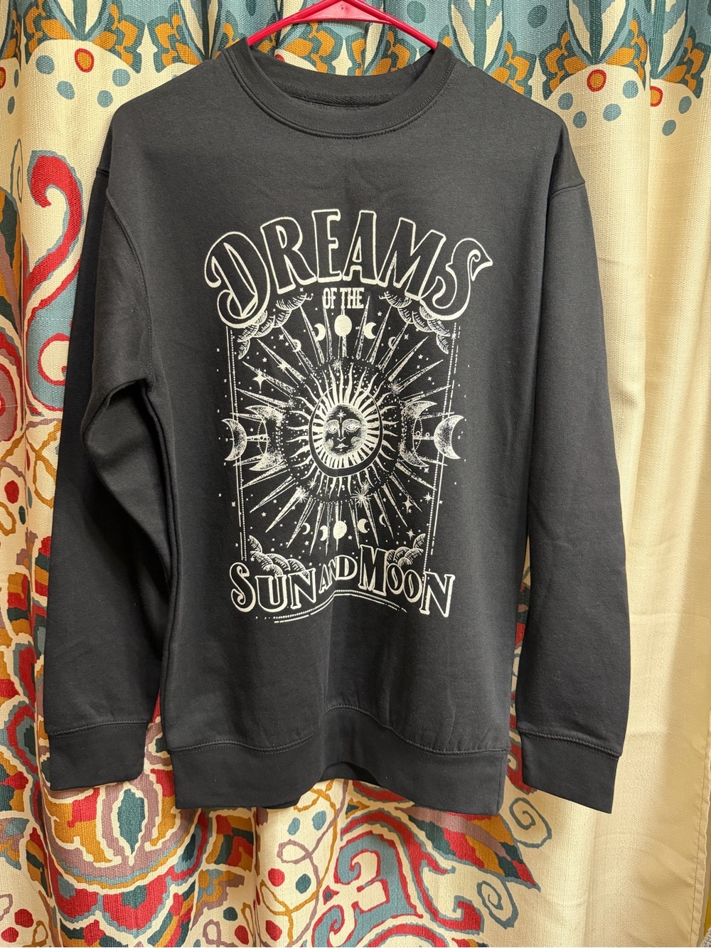 Sun & Moon Graphic Crewneck Sweatshirt - Black